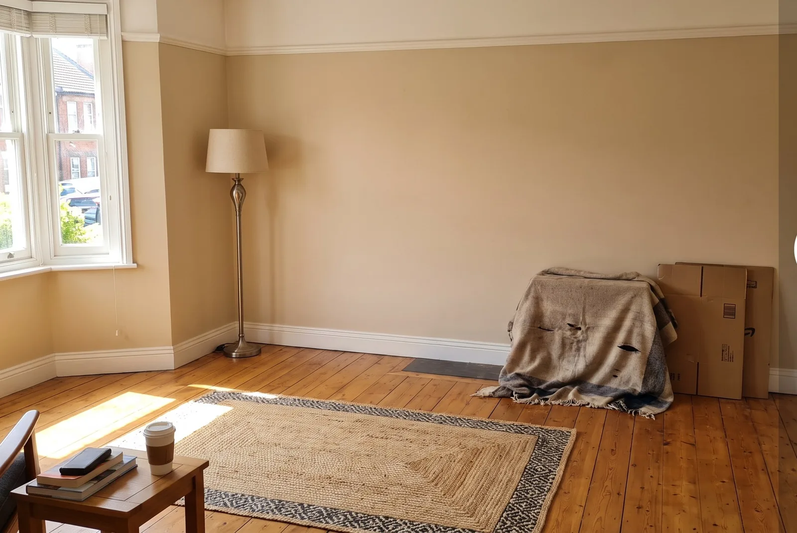 The same room before the sofa was placed